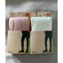 Düven Pamuk 2'li Kız Çocuk Cotton Vanilya Pembe Külotlu Çorap