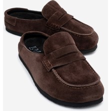 Luvi Prıva Kahverengi Süet Hakiki Deri Kadın Terlik