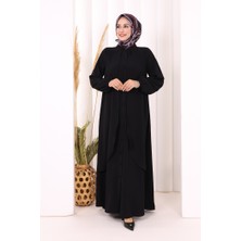 Bym Fashion Boydan Düğmeli Elbise 6045 Siyah