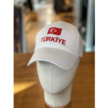 Hamze Türkiye Bayrak Nakışlı Unisex Pamuklu Cap Şapka