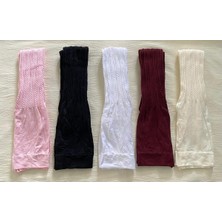 Düven 5 Adet Ekonomik Kız Çocuk Desenli Külotlu Çorap - Orta Kalın 80 Den Mevsimlik School Külotlu Çorap