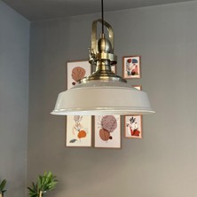 Bamyum Carmelo Gri Renk Asaletli Tekli Avize Eskitme Başlık Sarkıt Lamba Salon Aydınlatma