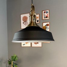 Bamyum Carmelo Siyah Renk Asaletli Tekli Avize Gemici Eskitme Başlık Sarkıt Lamba Salon Aydınlatma