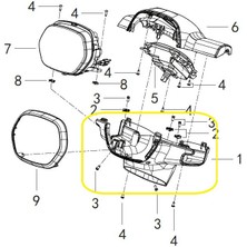 Qj LTM125 Ön Far Muhafaza Alt Yeşil