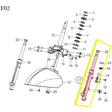 Qj VPS125/LTM125 Ön Amortisör Sol