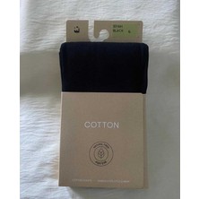 Düven Siyah Cotton Kadın Külotlu Çorap Pamuklu & Mat 60 Den Pantyhose