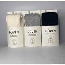 Düven 3'lü Paket Carina Cotton Pamuklu Desenli Renkli Kadın Külotlu Çorap