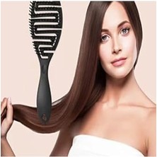 Mena Rise Yenigeldi Pro Saç Açıcı Fırça Tarak, Detangler Brush,siyah