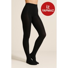 Düven Siyah Micro 100 Den Külotlu Çorap Opak Parlak Külodu Dikiş Izi Yapmayan Külotlu Çorap