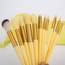 Mena Rise 13’lü Sarı Makyaj Fırça Seti – Profesyonel Yumuşak Kıl Fırçalar – Fondöten, Allık, Far ve Göz Makyajı Için Kusursuz Uygulama