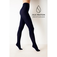 Düven Ipek Proteinli Parfümlü 50 Den Açık Lacivert Külotlu Çorap – Ultra Yumuşak, Mat ve Konforlu