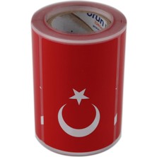 Mena Rise Etiketler, Hazır Al Hızlı Al Türk Bayrağı Etiketi Kuşe Rulo Çıkatma, 90MMX 60MM 300 Adet 40MM Çapı, Bayrak Etiket