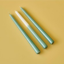 Mena Rise Şamdan 3'lü Mum Yeşil (25X2 Cm)