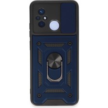 Erbar Xiaomi Redmi 12C Kılıf Pars Lens Yüzüklü Silikon - LACIVERT-(5796) - M235R383-K37235