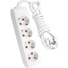 Mena Rise Multi-Let Dörtlü Priz Toprakli Kablolu Çarpma Karşıtı 1 mt
