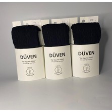 Düven 3'lü Paket Carina Cotton Pamuklu Desenli Siyah Kadın Külotlu Çorap