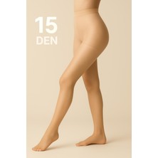 Düven Kadın Açık Ten Rengi Ince 15 Den Parlak Burunlu Külotlu Çorap