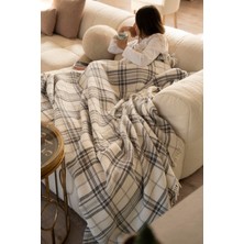 La Notte Tek Kişilik Battaniye Krem  Gri