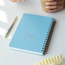 Mena Rise A5 Spiralli Sert Kapak Tarihsiz Not Defteri Mavi