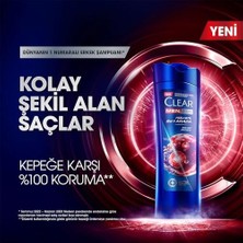 Mena Rise Clear Men Kepeğe Karşı Etkili Şampuan Hızlı Stil 2'si 1 Arada Kolay Şekil Alan Saçlar 350 ml Mavi