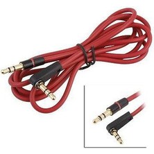 Mykablo 3.5 mm 90 Derece Stereo Aux Kablosu 1 Metre - Kırmızı