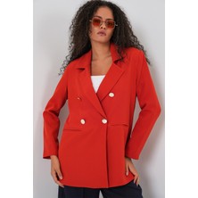 Bigdart Kadın Kruvaze Yaka Blazer Ceket 0722 - Kiremit