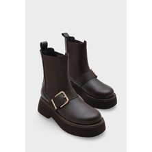 Capone Outfitters Gennie Yuvarlak Burunlu Yandan Trak Tabanlı Kadın Bot