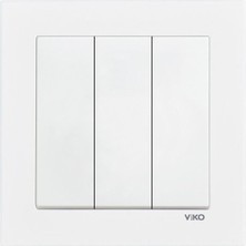 Viko Karre Beyaz Üçlü Anahtar (Çerçeve Dahil)