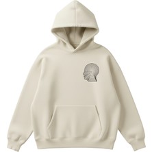 Venditore Kafa Baskılı Unisex Boxy Fit Hoodie Sweatshirt