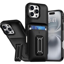 Kılıf House Iphone Uyumlu Metal Kartlıklı Standlı Tank Kılıf