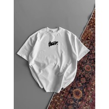 Rawea Fashion Kadın Baskılı Oversize T-Shirt - Beyaz