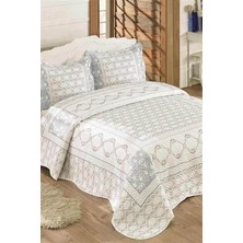 Mena Rise Lisa Çift Kişilik Kapitone Yatak Örtüsü Takımı - Mavi