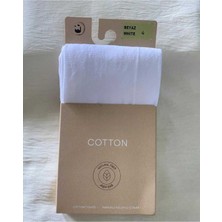 Düven Beyaz Cotton Kadın Külotlu Çorap Pamuklu & Mat 60 Den Pantyhose