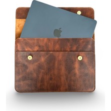 Mena Rise Deri MacBook Çantası, MacBook Air Kılıfı 13 Inç, MacBook Pro Kılıfı 14 Inç (Taba)