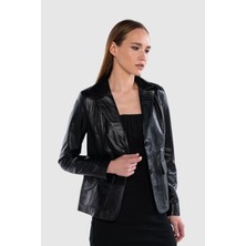 Tamer Tanca Kadın Hakiki Deri Siyah Deri Mont 415 BK-2412 Byn Dr Mont SK24/25 Sıyah Dr