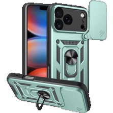 Erbar Apple iPhone 17 Pro Max Pars Lens Yüzüklü Silikon - YEŞIL-(5796) - M558R393-K36558