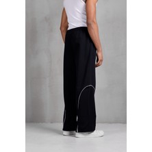Dark Moda Erkek Oversize Baggy Eşofman Siyah %90 Yün Kalın Kumaş 2025 Kış Sezonu Rahat Tasarım