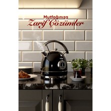 Fressi Retro Kettle Su Isıtıcısı 1,8 Litre Plastik Malzeme Isı Göstergeli Otomatik Kapanma