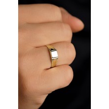 Fiyonk Kuyumculuk 14 Ayar Altın Kalemli Şövalye Erkek Yüzük