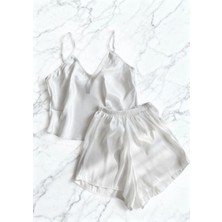 Gece İncisi Askılı Saten Şortlu Takım