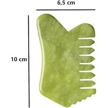 Mena Rise Fulia Elegance Çok Amaçlı Yeşim Taşı Pro Gua Sha Tırtıklı Masaj Aleti Doğal Taş Tarak Jade Gua Sha Jade Hair Comb Saç, Yüz ve Cilt Bakımı Aleti