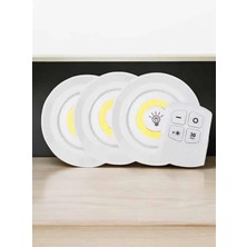 Shopwave Spot Lamba LED Işık 3'lü Uzaktan Kumandalı Pilli Yapışkanlı Kablosuz