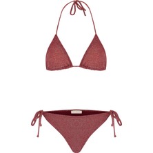 Aquella Simli Bordo Üçgen Bikini Takımı