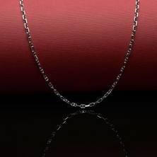 Silvalli 80 Mikron Rodyum Dik Barlı Gümüş Zincir