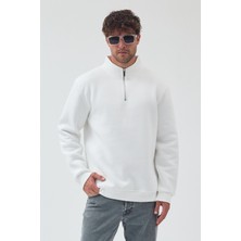 Windy Island Erkek Oversize Yarım Fermuarlı Içi Polarlı Yumuşak Dokulu %100 Pamuk Sweatshirt