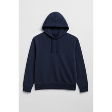 Markapia Woman Erkek Kapüşonlu Içi Polarlı Lacivert Sweatshirt