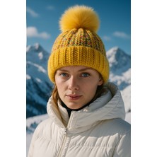 Remsa Ponpon Detay Kadın Bere RKŞ-1142 Hardal