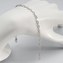 Silvalli 80 Mikron Rodyum Dik Barlı Gümüş Bileklik