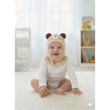 Miniko Kids Kitti 25480-01 Düğmeli Boyunluk Triko Bere