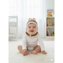 Miniko Kids Kitti 25480-03 Düğmeli Boyunluk Triko Bere